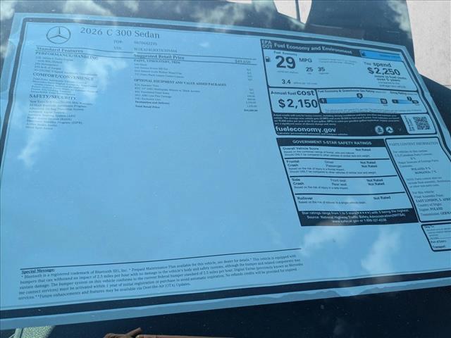 new 2026 Mercedes-Benz C-Class car, priced at $54,500