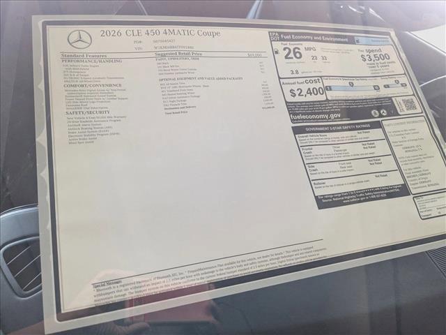 new 2026 Mercedes-Benz CLE 450 car, priced at $76,000