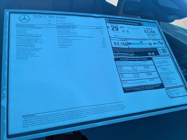 new 2026 Mercedes-Benz C-Class car, priced at $56,250