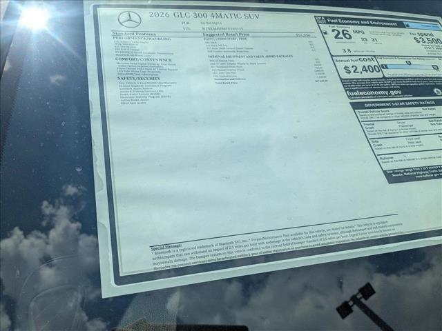 new 2026 Mercedes-Benz GLC 300 car, priced at $57,650