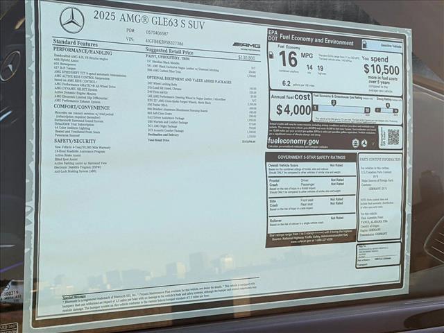 new 2025 Mercedes-Benz AMG GLE 63 car, priced at $143,890