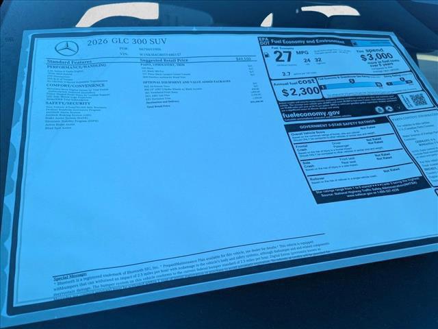 new 2026 Mercedes-Benz GLC 300 car, priced at $55,400