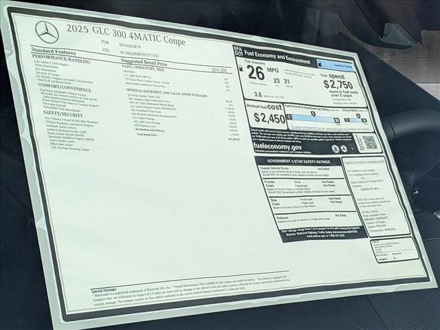 new 2025 Mercedes-Benz GLC 300 car, priced at $69,400