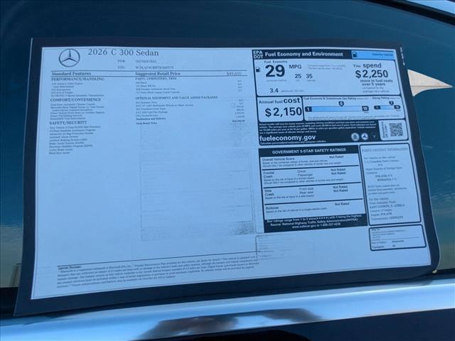 new 2026 Mercedes-Benz C-Class car, priced at $54,500