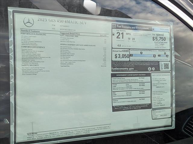 new 2025 Mercedes-Benz GLS 450 car, priced at $92,275