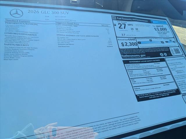 new 2026 Mercedes-Benz GLC 300 car, priced at $53,800