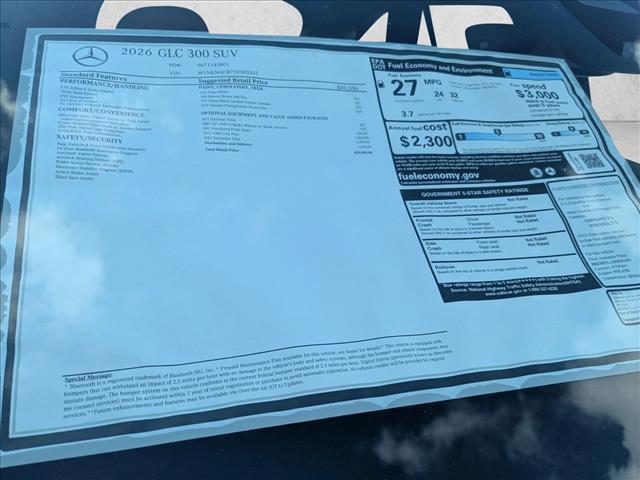 new 2026 Mercedes-Benz GLC 300 car, priced at $55,400