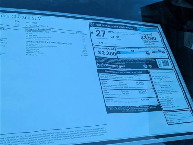 new 2026 Mercedes-Benz GLC 300 car, priced at $55,400