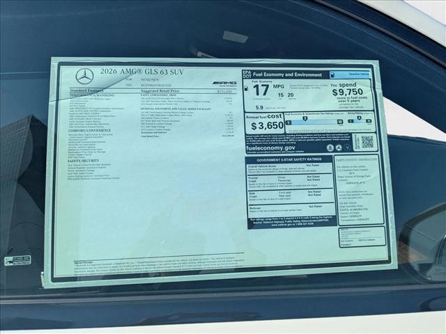 new 2026 Mercedes-Benz AMG GLS 63 car, priced at $162,980