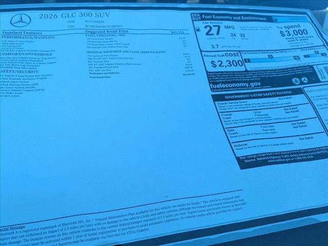 new 2026 Mercedes-Benz GLC 300 car, priced at $54,450