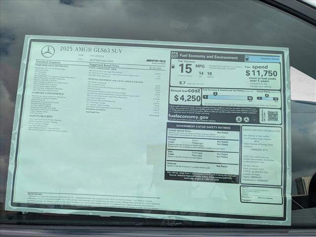 new 2025 Mercedes-Benz AMG GLS 63 car, priced at $173,635