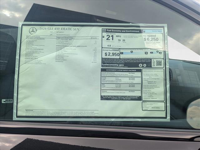 new 2026 Mercedes-Benz GLE 450 car, priced at $81,510