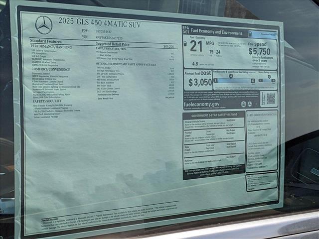new 2025 Mercedes-Benz GLS 450 car, priced at $96,495