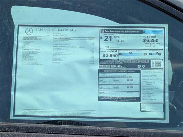 new 2026 Mercedes-Benz GLE 450 car, priced at $81,510