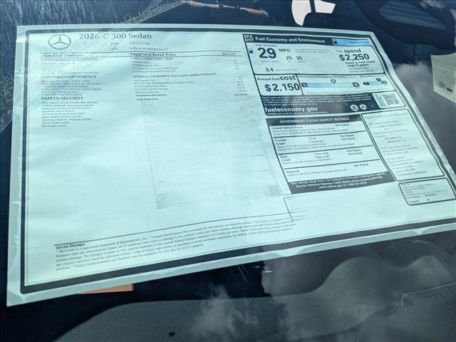 new 2026 Mercedes-Benz C-Class car, priced at $54,500