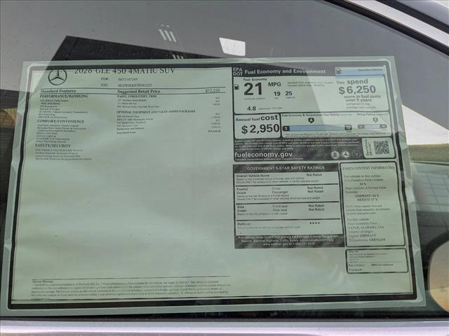 new 2026 Mercedes-Benz GLE 450 car, priced at $76,360