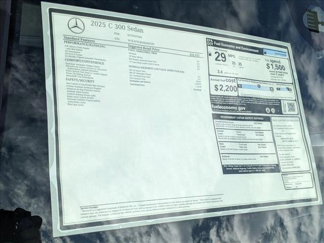 new 2025 Mercedes-Benz C-Class car, priced at $52,300