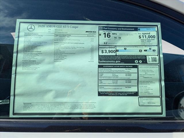 new 2026 Mercedes-Benz AMG GLE 63 car, priced at $147,415