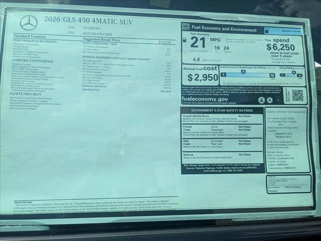 new 2026 Mercedes-Benz GLS 450 car, priced at $96,760