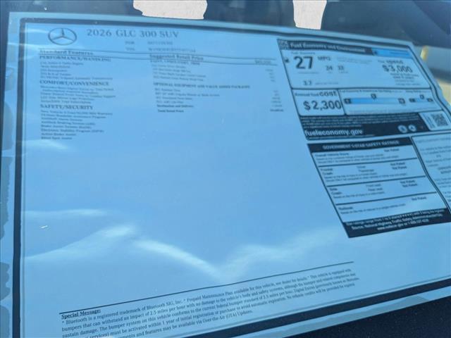 new 2026 Mercedes-Benz GLC 300 car, priced at $53,800