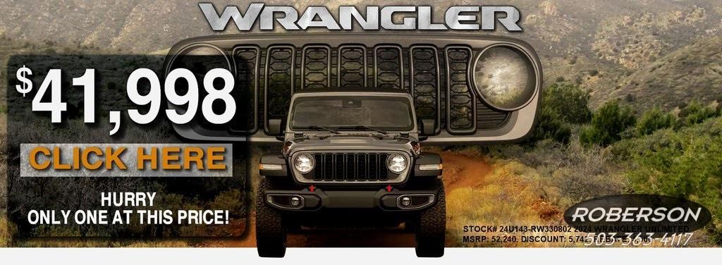 new 2024 Jeep Wrangler car, priced at $41,998