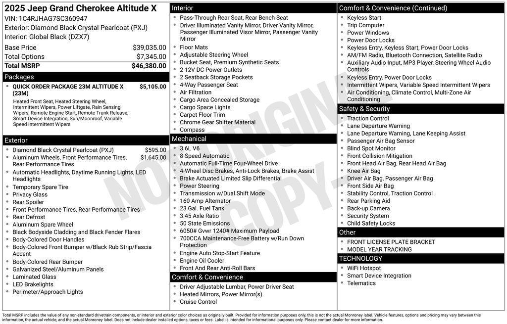 new 2025 Jeep Grand Cherokee car, priced at $42,779