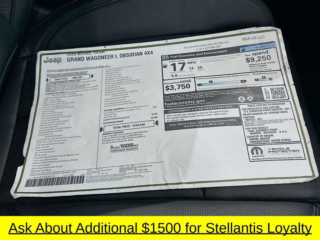 new 2025 Jeep Grand Wagoneer L car, priced at $88,694