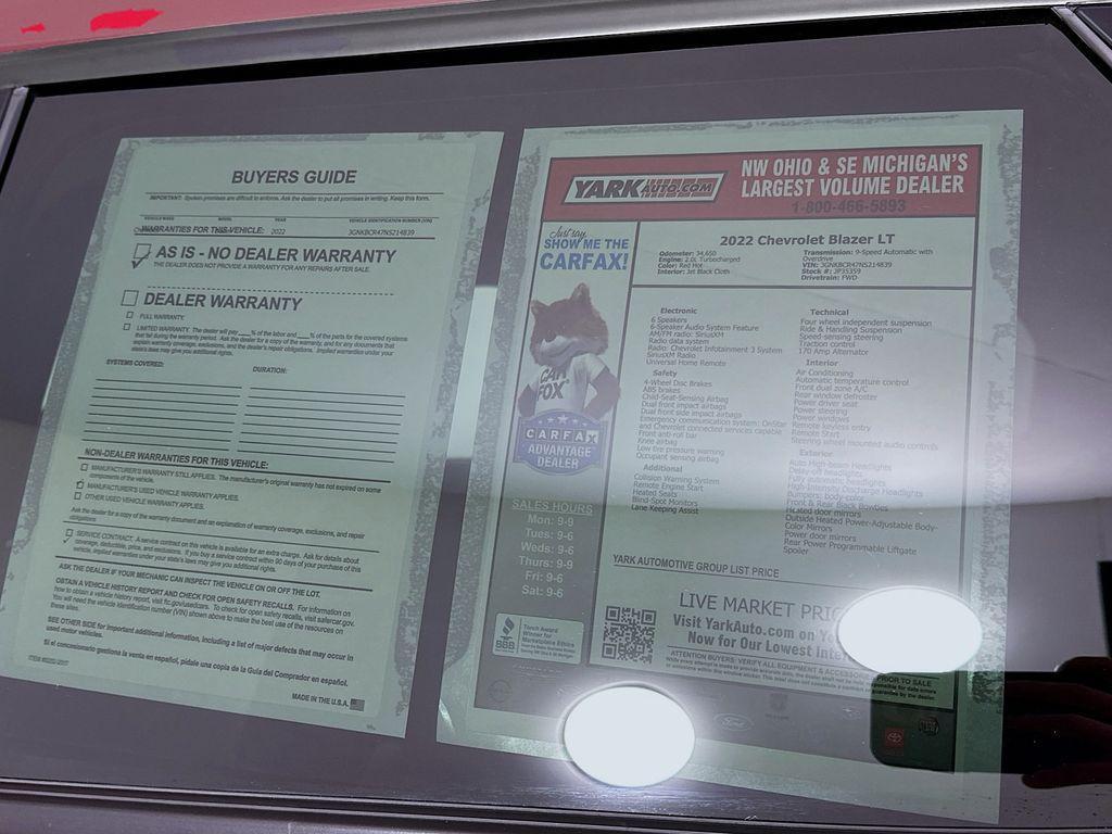 used 2022 Chevrolet Blazer car, priced at $21,399