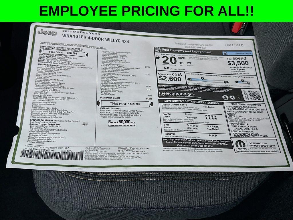new 2025 Jeep Wrangler car, priced at $53,435