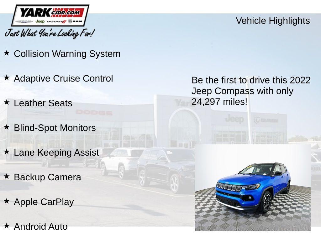 used 2022 Jeep Compass car, priced at $21,844