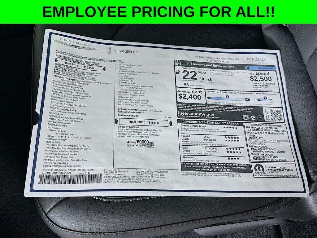 new 2025 Chrysler Voyager car, priced at $39,891
