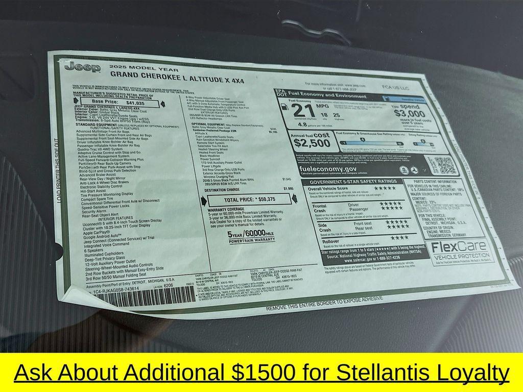 new 2025 Jeep Grand Cherokee L car, priced at $44,391