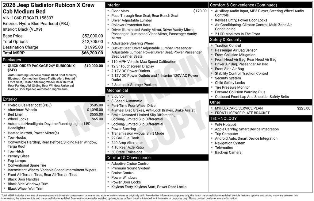 new 2026 Jeep Gladiator car, priced at $59,139