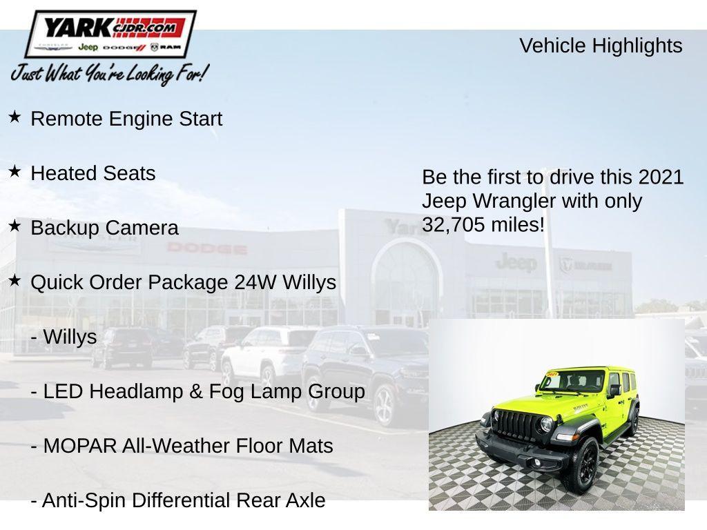 used 2021 Jeep Wrangler Unlimited car, priced at $29,599