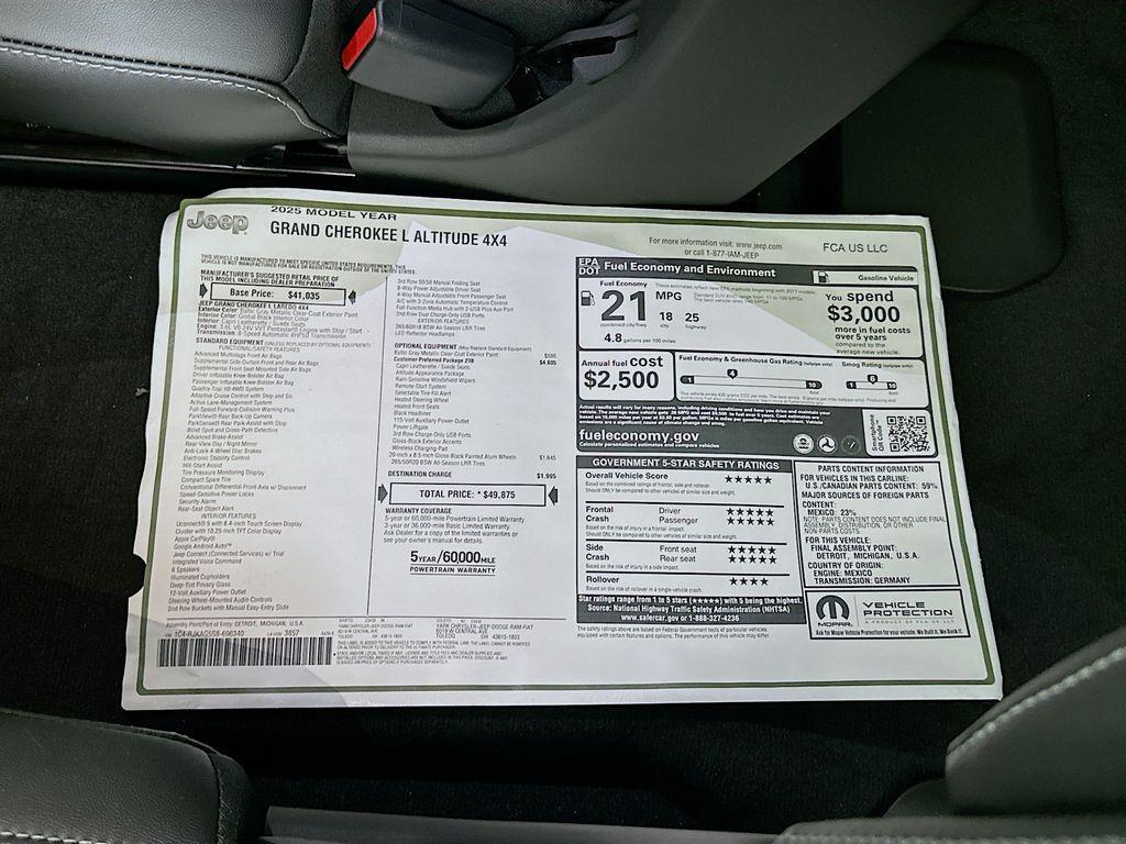 new 2025 Jeep Grand Cherokee L car, priced at $43,844
