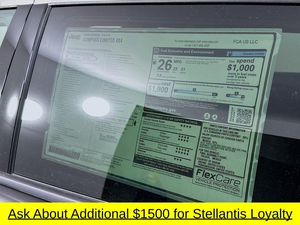 new 2026 Jeep Compass car, priced at $32,906