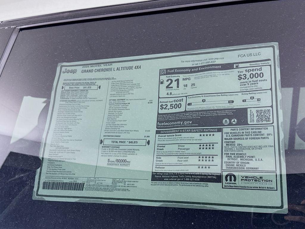 new 2025 Jeep Grand Cherokee L car, priced at $45,344