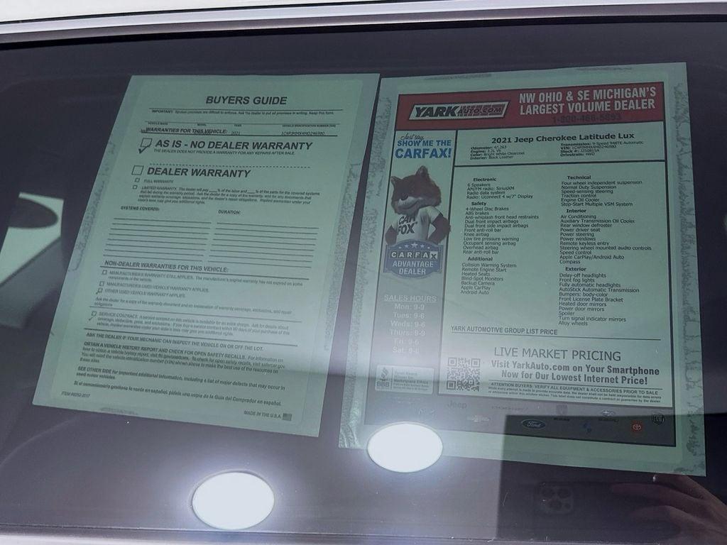 used 2021 Jeep Cherokee car, priced at $20,499