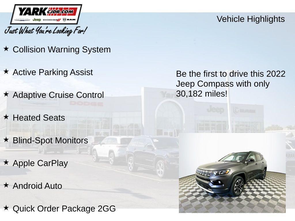used 2022 Jeep Compass car, priced at $21,998
