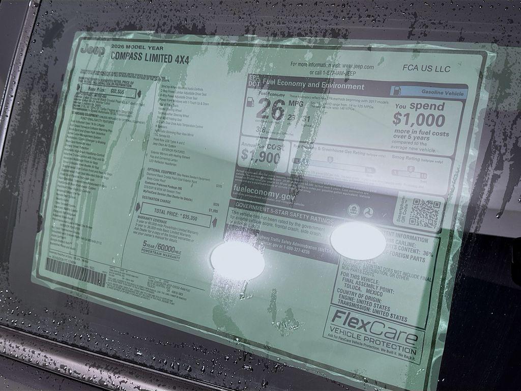 new 2026 Jeep Compass car, priced at $32,573