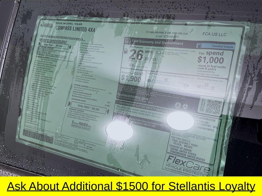 new 2026 Jeep Compass car, priced at $32,573