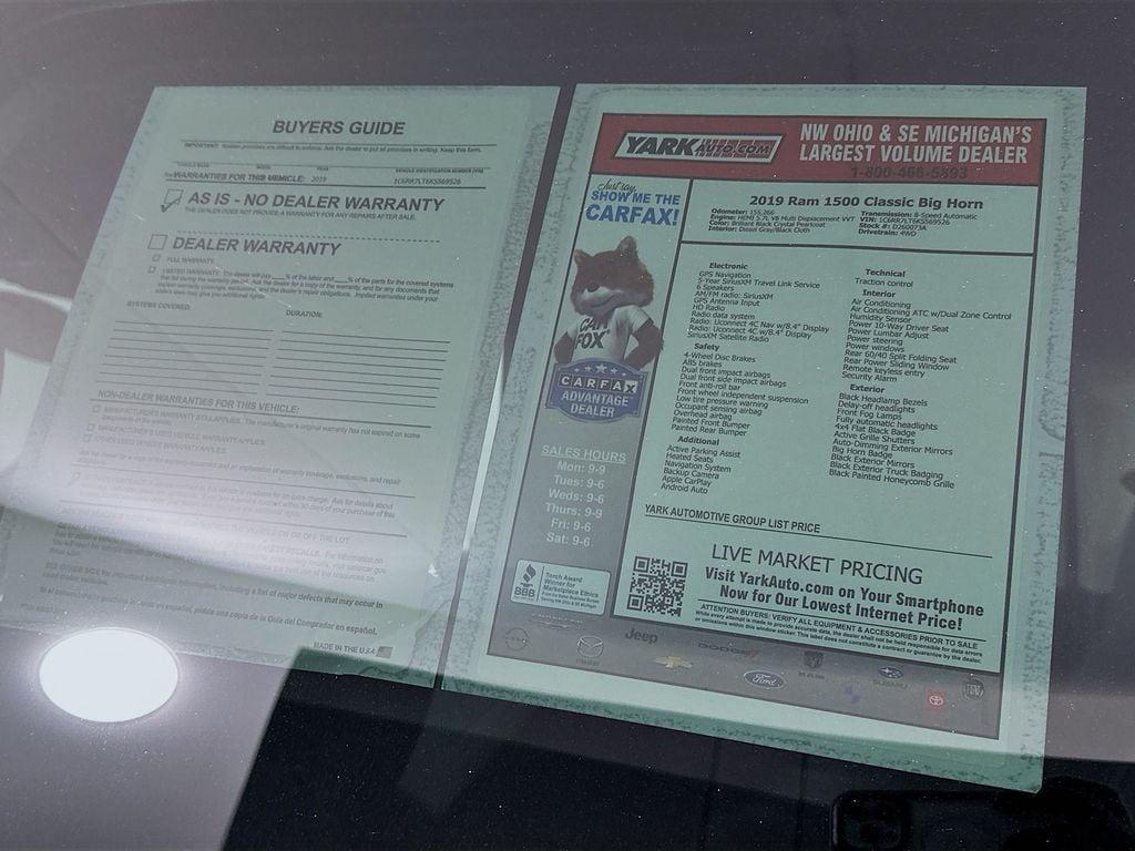 used 2019 Ram 1500 Classic car, priced at $18,599