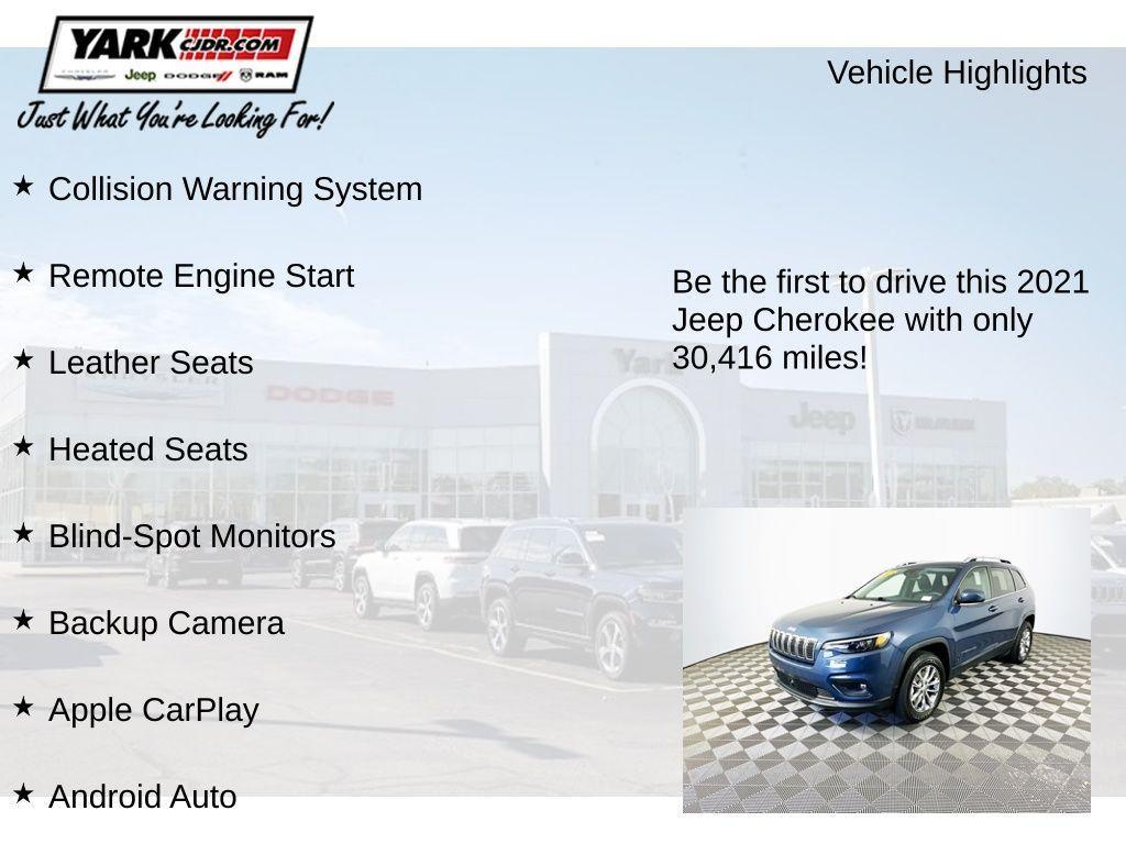 used 2021 Jeep Cherokee car, priced at $22,599