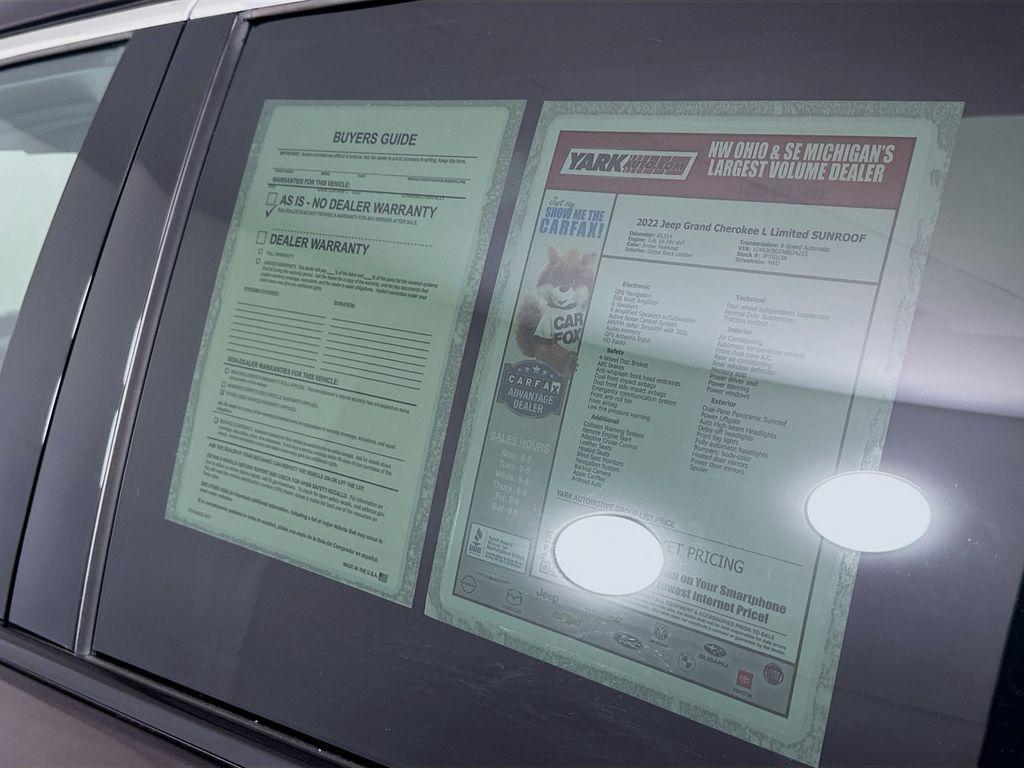 used 2022 Jeep Grand Cherokee L car, priced at $26,998