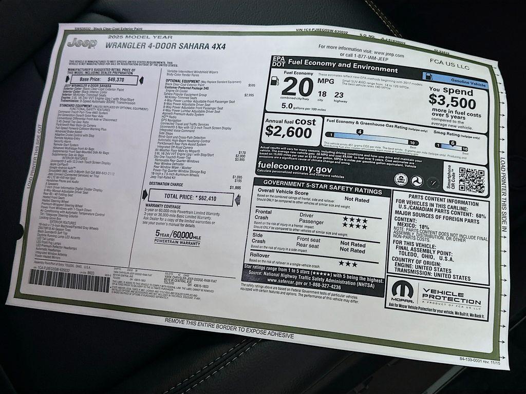 new 2025 Jeep Wrangler car, priced at $54,725