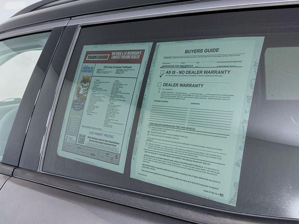 used 2022 Jeep Compass car, priced at $21,599