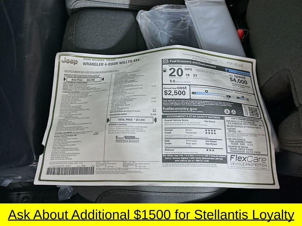 new 2026 Jeep Wrangler car, priced at $50,720