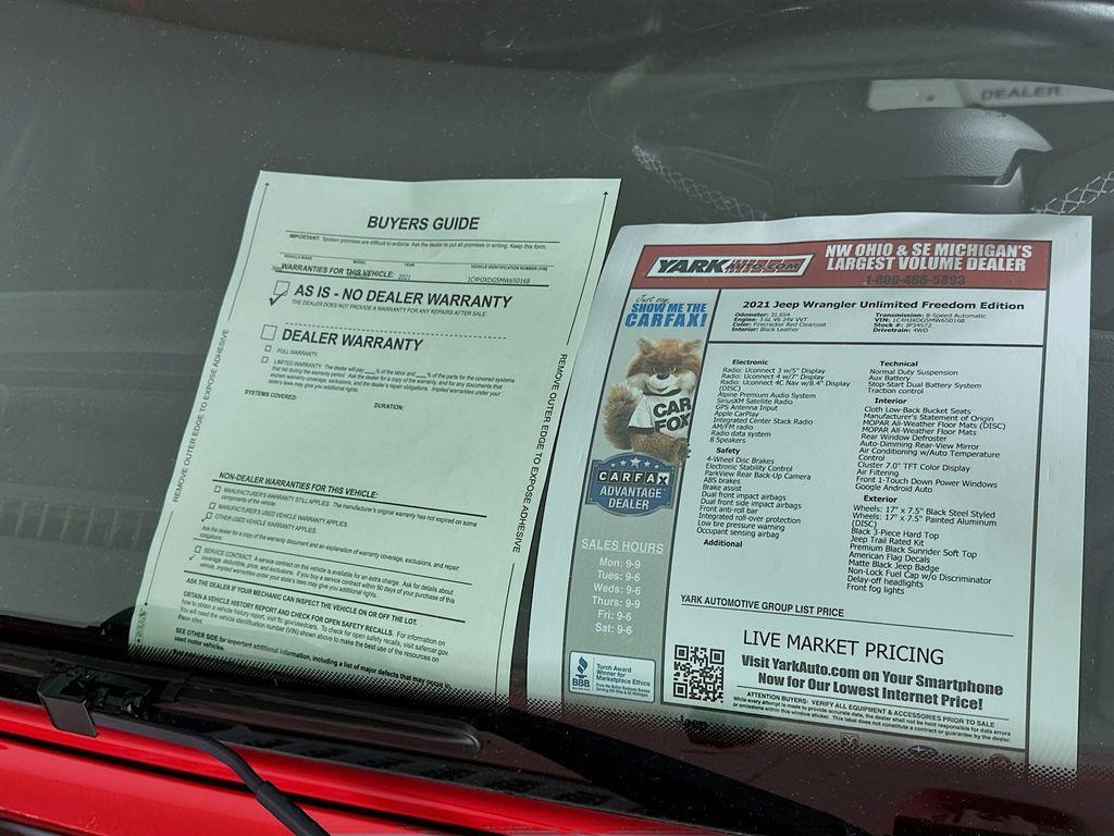 used 2021 Jeep Wrangler Unlimited car, priced at $30,998