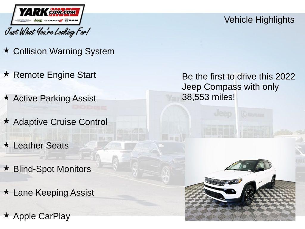 used 2022 Jeep Compass car, priced at $21,998