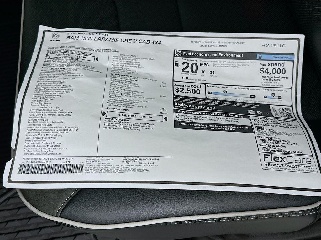 new 2026 Ram 1500 car, priced at $59,752